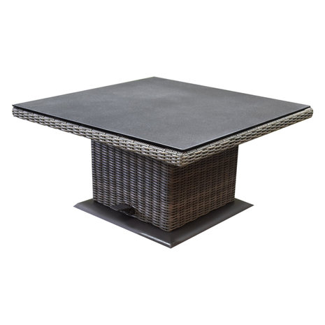 AVH-Collectie Ibiza dining verstelbare hoek loungeset 4 delig grijs met  verstelbare tafel vierkant