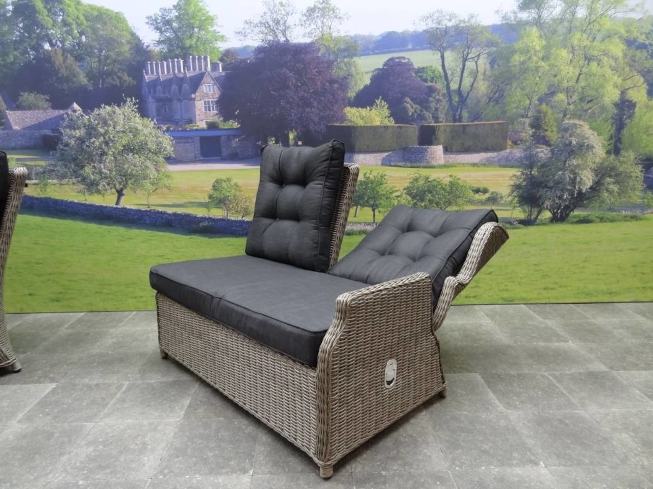 AVH-Collectie Ibiza dining verstelbare hoek loungeset 4 delig grijs met  verstelbare tafel vierkant