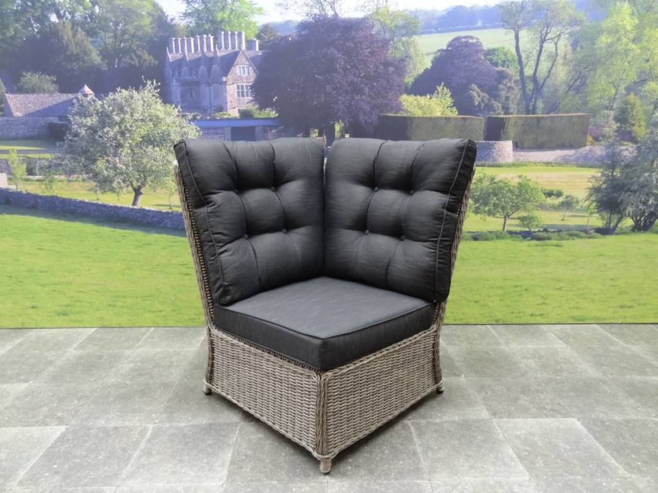 AVH-Collectie Ibiza dining verstelbare hoek loungeset 4 delig grijs met  verstelbare tafel vierkant