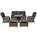 AVH-Collectie Ibiza XL stoel bank dining loungeset 6 delig grijs met verstelbare tafel vierkant AVH-Collectie Ibiza XL stoel bank dining loungeset 6 delig grijs met verstelbare tafel vierkant