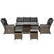 AVH-Collectie Ibiza XL stoel bank dining loungeset 6 delig grijs met verstelbare tafel AVH-Collectie Ibiza XL stoel bank dining loungeset 6 delig grijs met verstelbare tafel