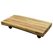AVH-Collectie Sabuga lounge tuintafel 150x75 cm teak bielzen met zwenkwielen.