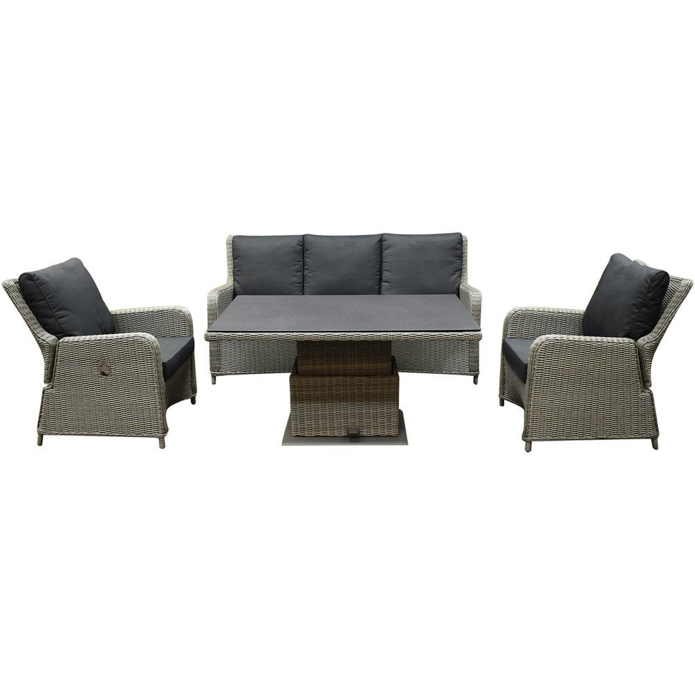 AVH-Collectie Bilbao stoel bank dining loungeset 4 delig grijs verstelbare tafel AVH-Collectie Bilbao stoel bank dining loungeset 4 delig grijs verstelbare tafel