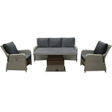 AVH-Collectie Bilbao stoel bank dining loungeset 4 delig grijs verstelbare tafel AVH-Collectie Bilbao stoel bank dining loungeset 4 delig grijs verstelbare tafel