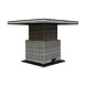 AVH-Collectie Miami lounge-diningtafel 90x90xH45-65 cm in hoogte verstelbaar wit grijs AVH-Collectie Miami lounge-diningtafel 90x90xH45-65 cm in hoogte verstelbaar wit grijs