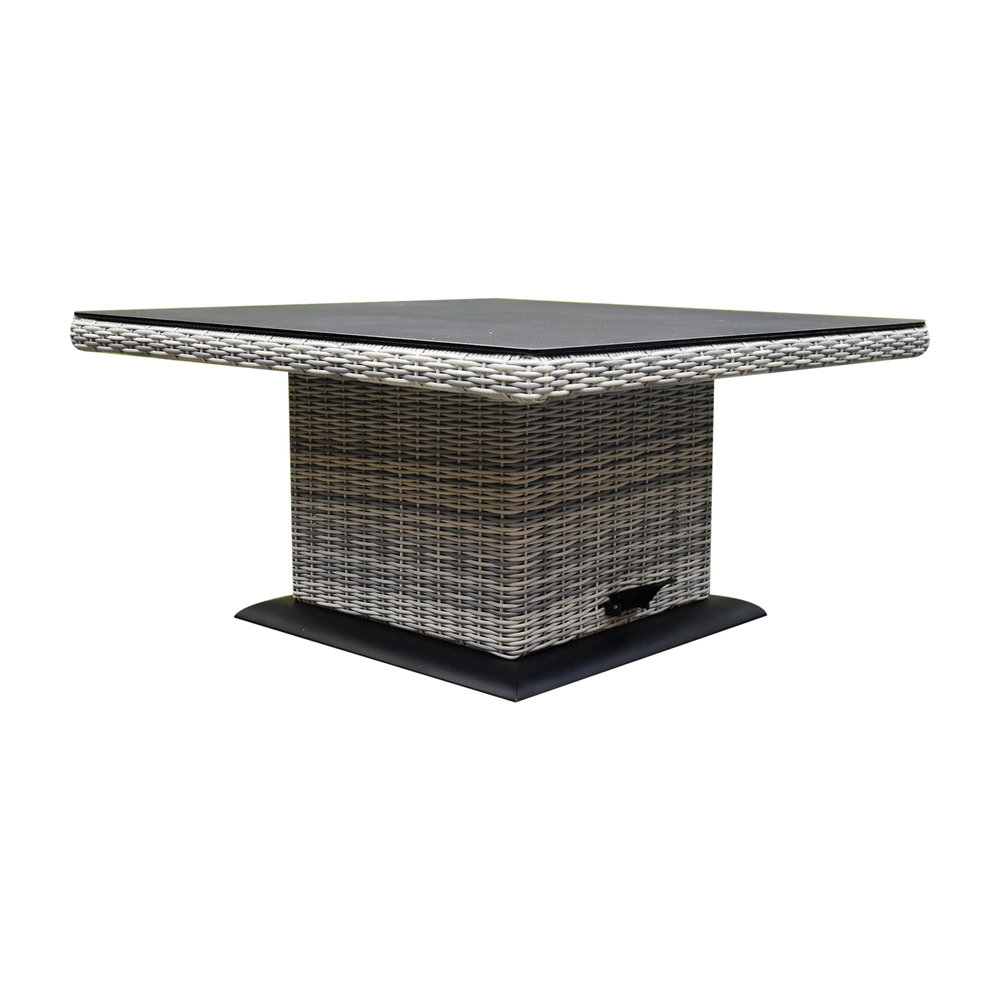 AVH-Collectie Miami lounge-diningtafel 90x90xH47-71 cm in hoogte verstelbaar wit grijs AVH-Collectie Miami lounge-diningtafel 90x90xH47-71 cm in hoogte verstelbaar wit grijs
