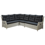 AVH-Collectie Ibiza hoek loungeset 4 delig verstelbaar wit grijs AVH-Collectie Ibiza hoek loungeset 4 delig verstelbaar wit grijs