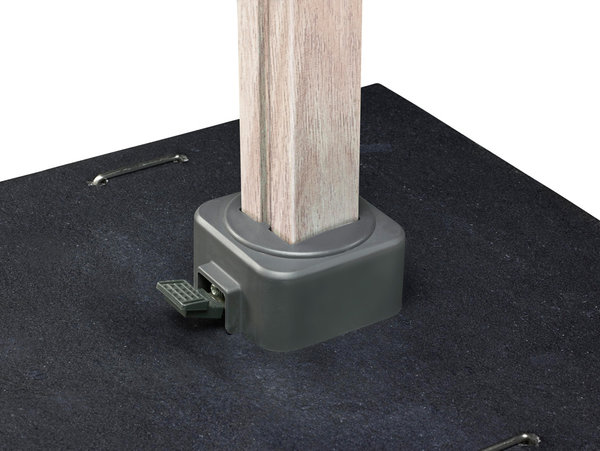 Platinum Icon premium zweefparasol 400x300 cm oak mast faded black