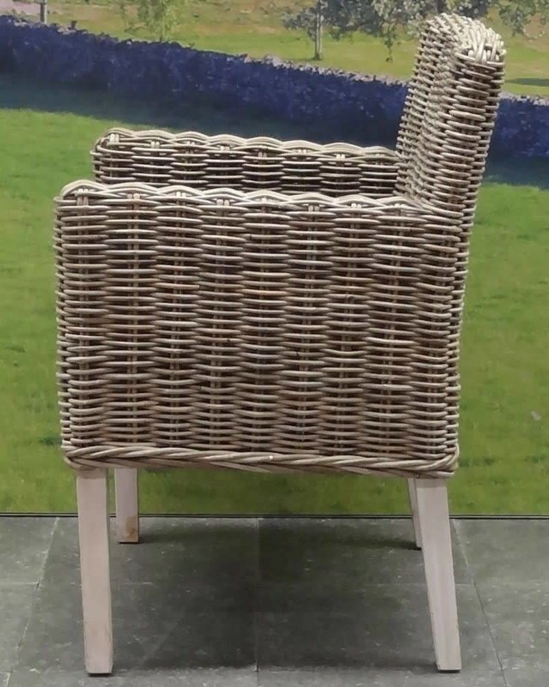 AVH-Collectie Reyhan dining tuinstoel naturel rotan - olefin black AVH-Collectie Reyhan dining tuinstoel naturel rotan - olefin black