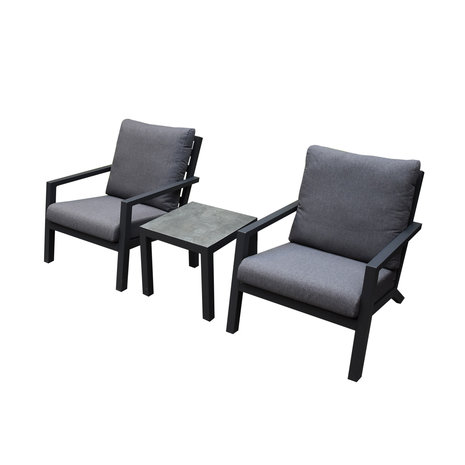 AVH-Collectie Malaga lounge balkonset 3 delig antraciet aluminium AVH-Collectie Malaga lounge balkonset 3 delig antraciet aluminium