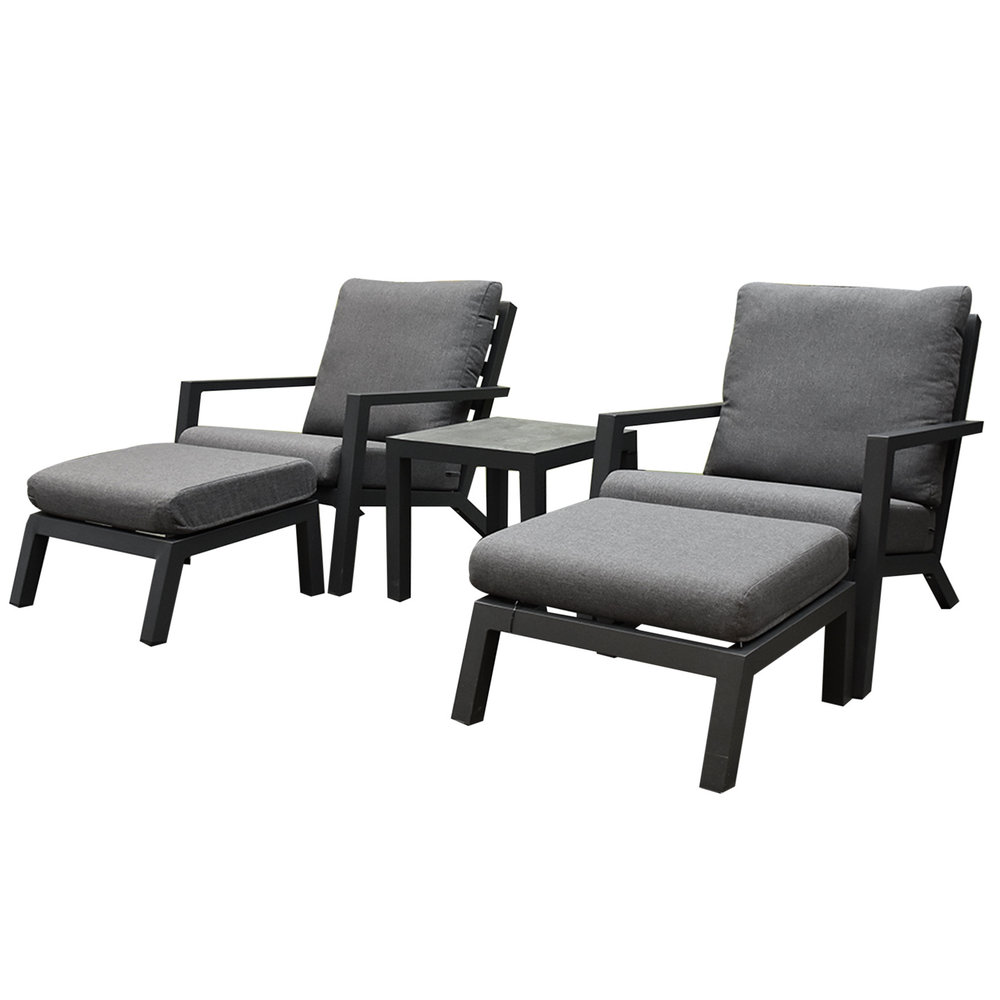 AVH-Collectie Malaga lounge balkonset 5 delig antraciet aluminium AVH-Collectie Malaga lounge balkonset 5 delig antraciet aluminium