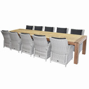 AVH-Collectie Krista Bilbao dining tuinset 400x110xH77,5 cm 11-delig teak