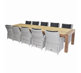 AVH-Collectie Krista Bilbao dining tuinset 400x110xH77,5 cm 11-delig teak AVH-Collectie Krista Bilbao dining tuinset 400x110xH77,5 cm 11-delig teak