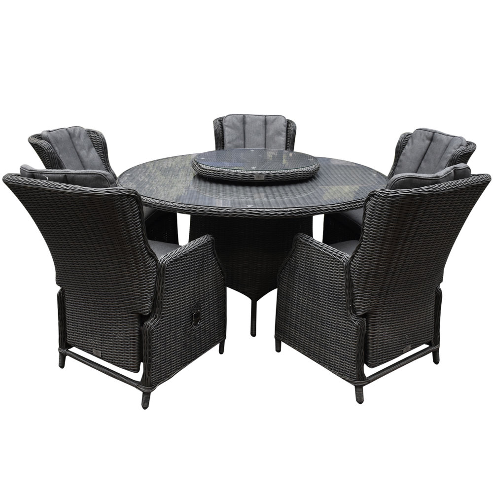 Darwin Riccione dining tuinset 150 cm rond 7 delig verstelbaar antraciet Darwin Riccione dining tuinset 150 cm rond 7 delig verstelbaar antraciet