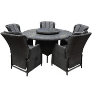 Darwin Riccione dining tuinset 150 cm rond 7 delig verstelbaar antraciet
