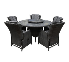Darwin Riccione dining tuinset 150 cm rond 7 delig verstelbaar antraciet Darwin Riccione dining tuinset 150 cm rond 7 delig verstelbaar antraciet