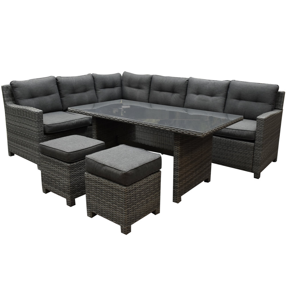 AVH-Collectie Valencia dining hoek loungeset 5-delig links antraciet wicker AVH-Collectie Valencia dining hoek loungeset 5-delig links antraciet wicker