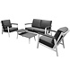 AVH-Collectie Albina stoel bank loungeset 4 delig aluminium wit AVH-Collectie Albina stoel bank loungeset 4 delig aluminium wit