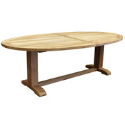 AVH-Collectie Ellips dining tuintafel 280x130xH77 cm teak 12x12 poot