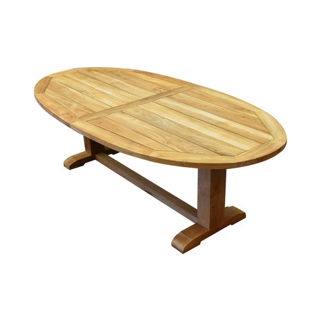 AVH-Collectie Ellips dining tuintafel 280x130xH77 cm teak 12x12 poot AVH-Collectie Ellips dining tuintafel 280x130xH77 cm teak 12x12 poot