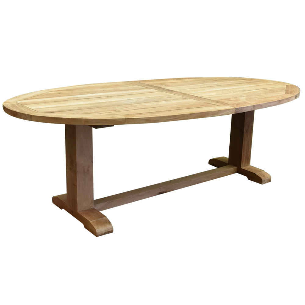 AVH-Collectie Ellips dining tuintafel 240x120xH77 cm teak 14x12 poot AVH-Collectie Ellips dining tuintafel 240x120xH77 cm teak 14x12 poot
