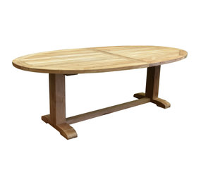 AVH-Collectie Ellips dining tuintafel 240x120xH77 cm teak 14x12 poot AVH-Collectie Ellips dining tuintafel 240x120xH77 cm teak 14x12 poot