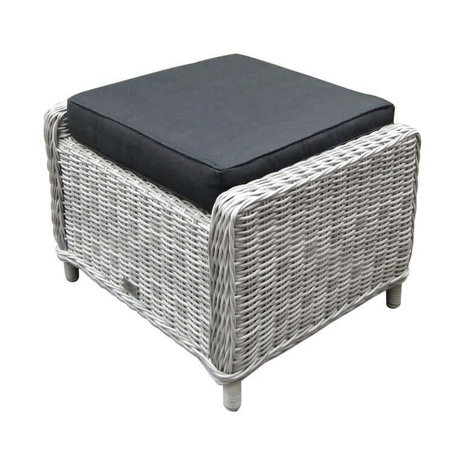 AVH-Collectie Ibiza voetenbank 64x52xH43 cm wit grijs AVH-Collectie Ibiza voetenbank 64x52xH43 cm wit grijs