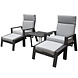 Garden Impressions Max lounge balkonset 5 delig verstelbaar carbon black Garden Impressions Max lounge balkonset 5 delig verstelbaar carbon black