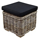 AVH-Collectie Nissah voetenbank 43x43xH43 cm naturel rotan - olefin black AVH-Collectie Nissah voetenbank 43x43xH43 cm naturel rotan - olefin black