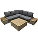 AVH-Collectie Sandarang platform hoek loungeset 4 delig teak rotan AVH-Collectie Sandarang platform hoek loungeset 4 delig teak rotan
