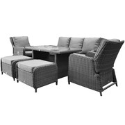 Bilbao premium stoel bank loungeset verstelbaar 6 delig antraciet