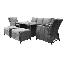 Bilbao premium stoel bank loungeset verstelbaar 6 delig antraciet Bilbao premium stoel bank loungeset verstelbaar 6 delig antraciet