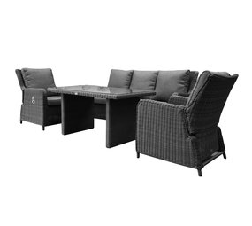 Bilbao premium stoel bank loungeset verstelbaar 4 delig antraciet Bilbao premium stoel bank loungeset verstelbaar 4 delig antraciet