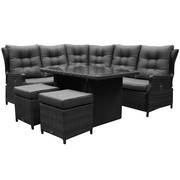 Ibiza premium hoek dining loungeset 6 delig antraciet