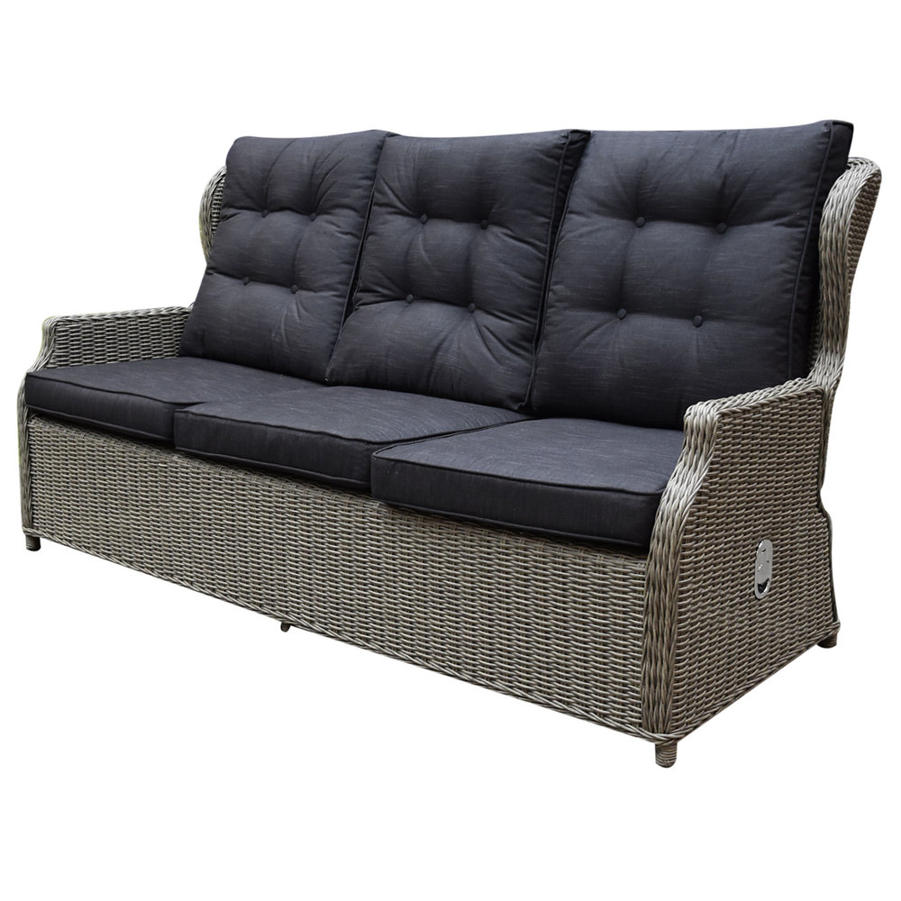 AVH-Collectie Ibiza XL 3-zitsbank verstelbaar grijs