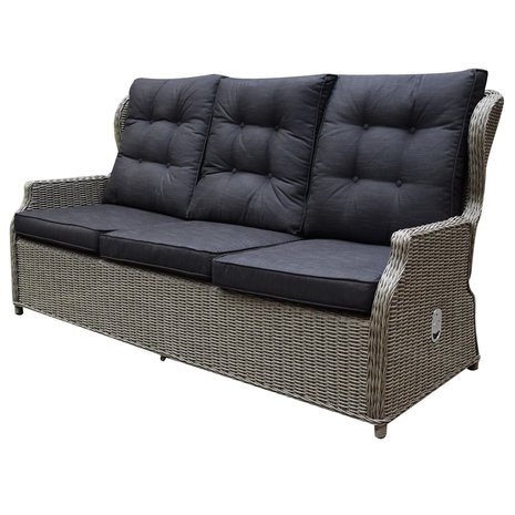 AVH-Collectie Ibiza XL 3-zitsbank verstelbaar grijs