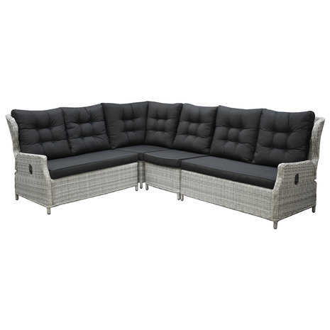 AVH-Collectie Ibiza hoek dining loungeset 7-delig verstelbaar wit-grijs AVH-Collectie Ibiza hoek dining loungeset 7-delig verstelbaar wit-grijs