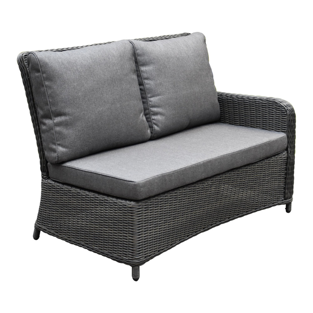 AVH-Collectie Bilbao premium dining hoek loungeset 6 delig antraciet wicker AVH-Collectie Bilbao premium dining hoek loungeset 6 delig antraciet wicker