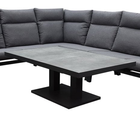 AVH-Collectie Pacific lounge-diningtafel 140x85xH49-72 cm in hoogte verstelbaar aluminium antraciet ceramic blad AVH-Collectie Pacific lounge-diningtafel 140x85xH49-72 cm in hoogte verstelbaar aluminium antraciet ceramic blad