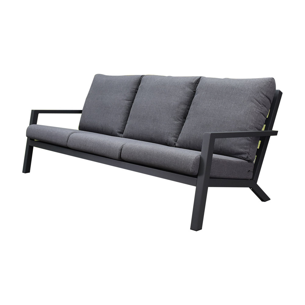 AVH-Collectie Malaga stoel-bank loungeset 4-delig antraciet aluminium AVH-Collectie Malaga stoel-bank loungeset 4-delig antraciet aluminium