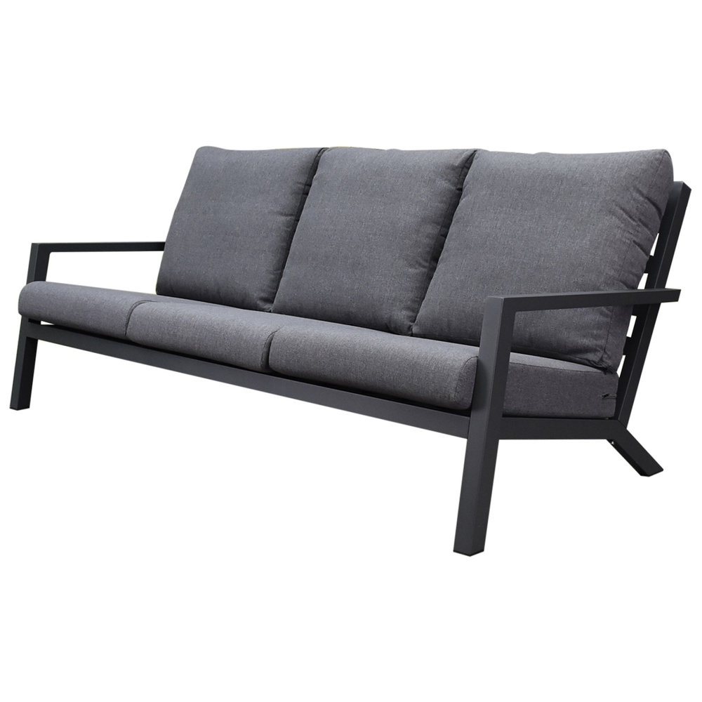 AVH-Collectie Malaga stoel-bank loungeset 4-delig antraciet aluminium AVH-Collectie Malaga stoel-bank loungeset 4-delig antraciet aluminium