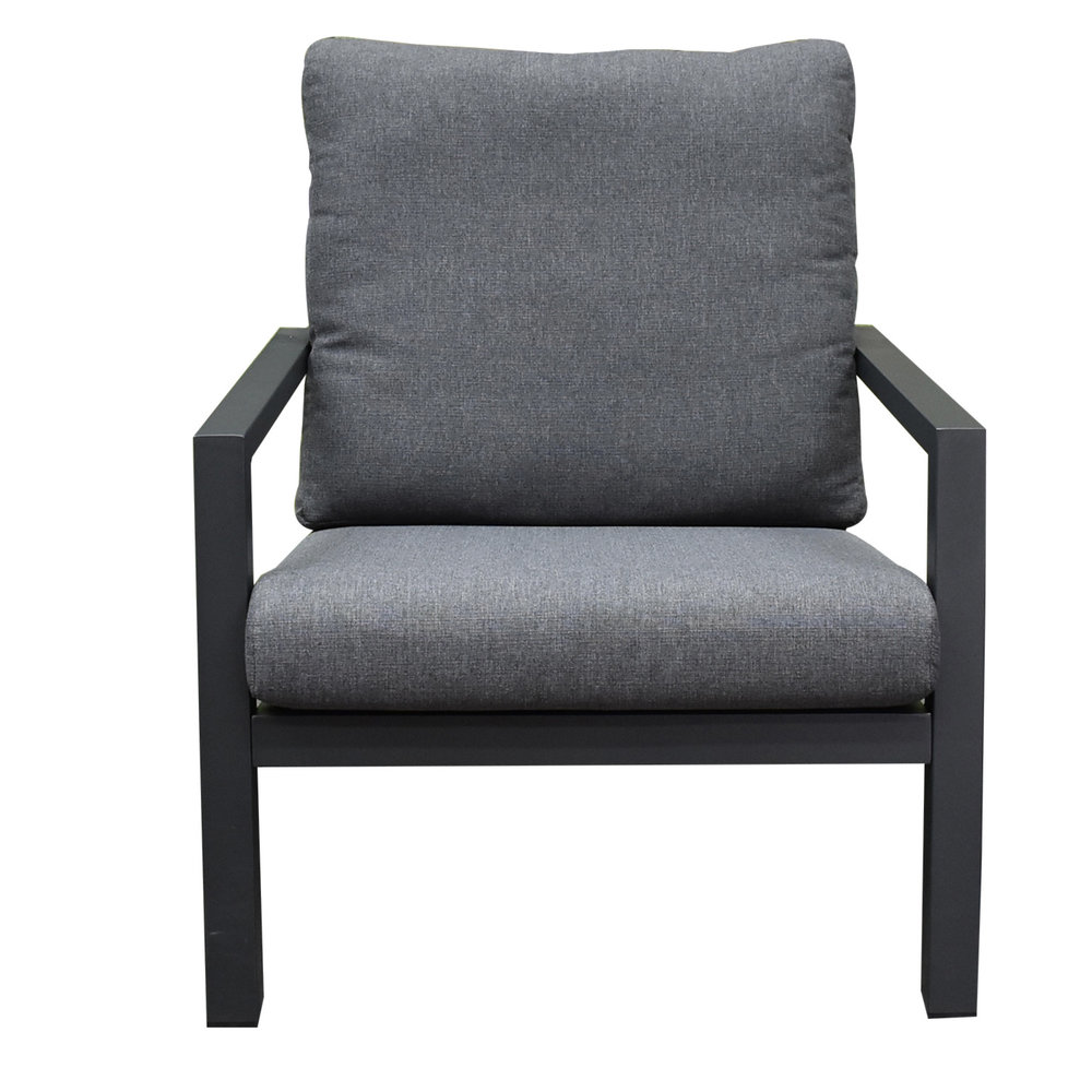 AVH-Collectie Malaga stoel-bank loungeset 4-delig antraciet aluminium AVH-Collectie Malaga stoel-bank loungeset 4-delig antraciet aluminium