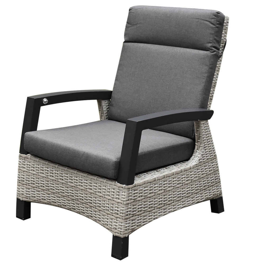 AVH-Collectie Dallas lounge tuinstoel verstelbaar grijs AVH-Collectie Dallas lounge tuinstoel verstelbaar grijs