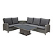 AVH-Collectie Florida hoek dining loungeset 5-delig verstelbare tafel bruin-grijs AVH-Collectie Florida hoek dining loungeset 5-delig verstelbare tafel bruin-grijs