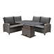 AVH-Collectie Florida hoek dining loungeset 4 delig verstelbare tafel bruin grijs AVH-Collectie Florida hoek dining loungeset 4 delig verstelbare tafel bruin grijs