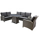 AVH-Collectie Florida hoek dining loungeset 6 delig verstelbare tafel bruin grijs AVH-Collectie Florida hoek dining loungeset 6 delig verstelbare tafel bruin grijs