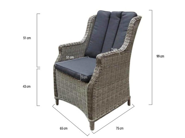 AVH-Collectie Darwin dining tuinstoel grijs AVH-Collectie Darwin dining tuinstoel grijs