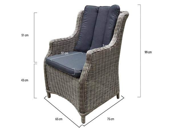 AVH-Collectie Darwin deluxe dining tuinstoel grijs AVH-Collectie Darwin deluxe dining tuinstoel grijs