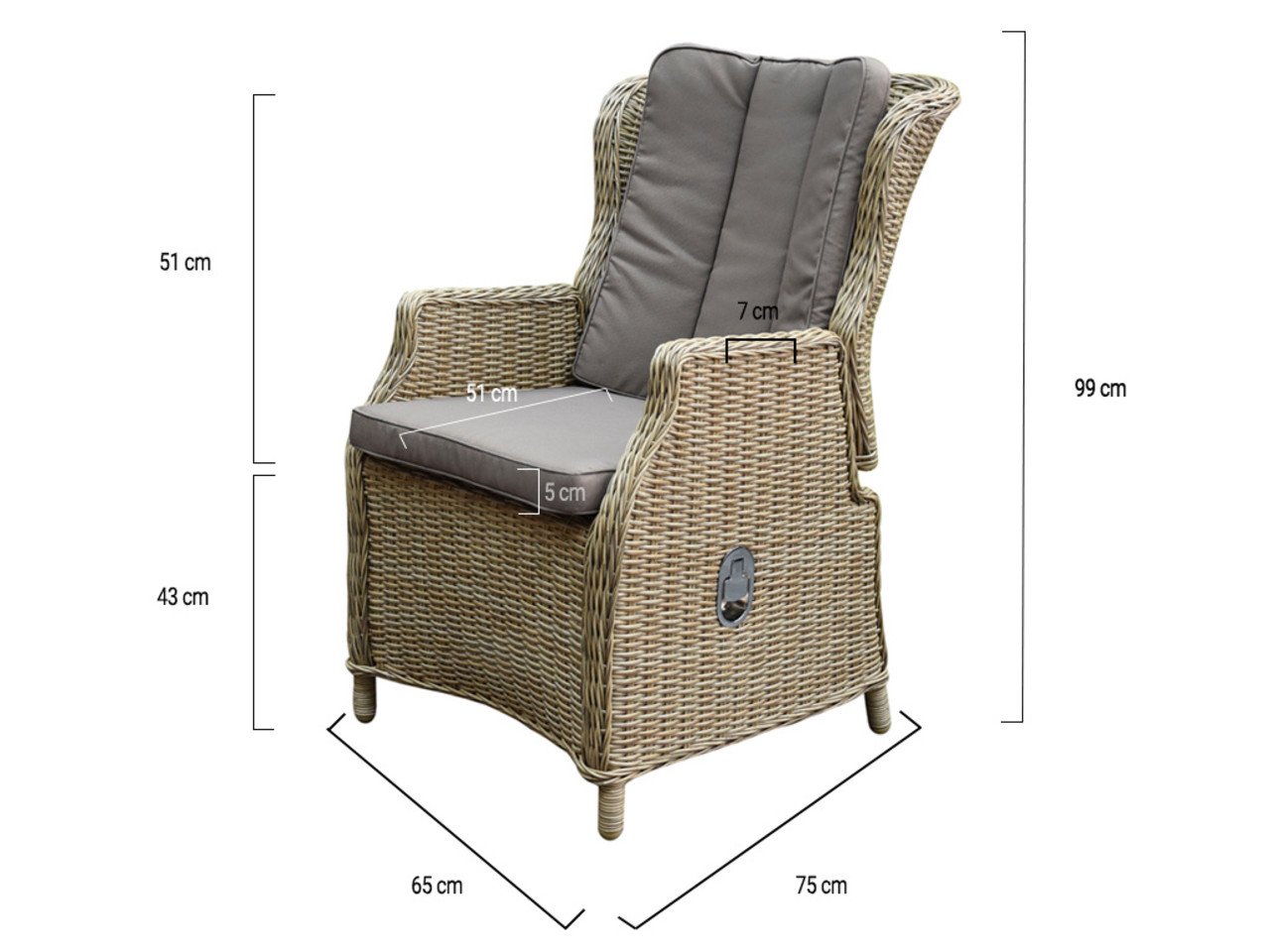 AVH-Collectie Darwin verstelbare dining tuinstoel bruin