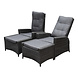 AVH-Collectie Menorca premium lounge balkonset 4 delig verstelbaar antraciet AVH-Collectie Menorca premium lounge balkonset 4 delig verstelbaar antraciet